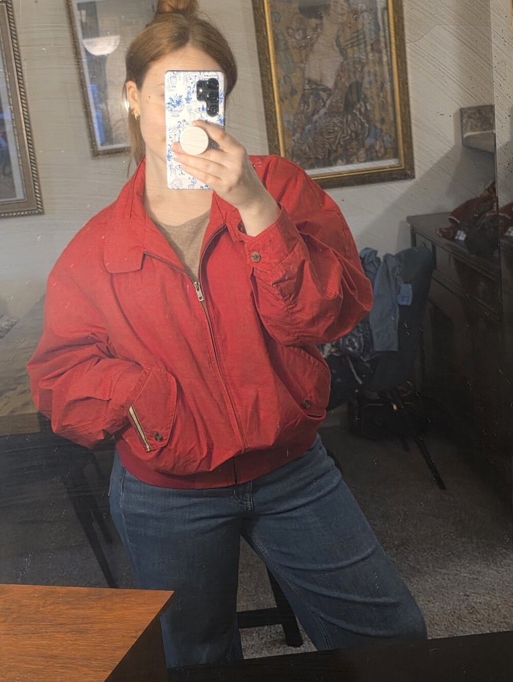 Members Only Red Bomber Racer Jacket